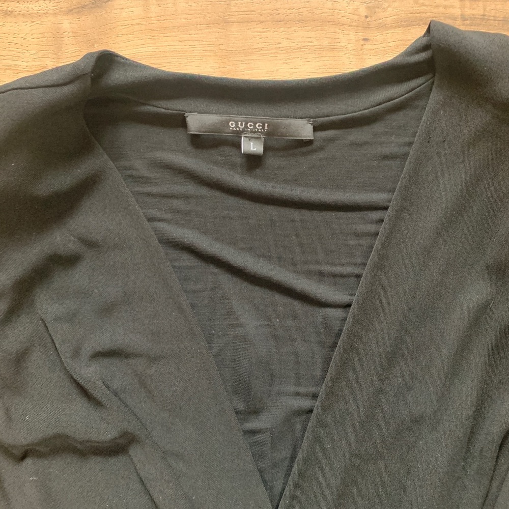 GUCCI. Black top. Side zipper. Large - Picture 2 of 3